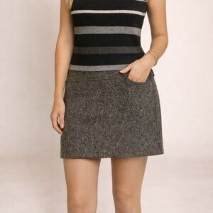 Express Gray Wool Mini Skirt